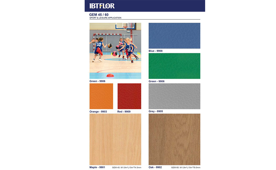 Sàn Vinyl Thể Thao IBTFLOR GEM 45/60